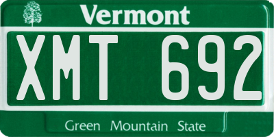 VT license plate XMT692