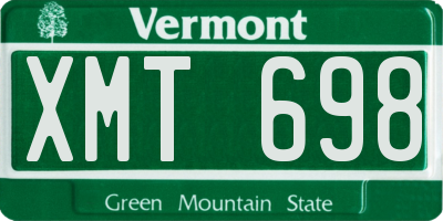 VT license plate XMT698