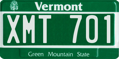 VT license plate XMT701