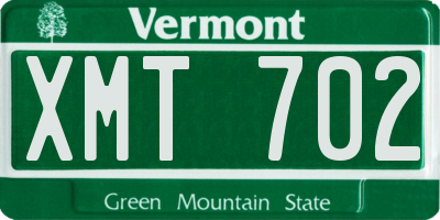 VT license plate XMT702