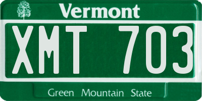 VT license plate XMT703
