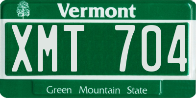 VT license plate XMT704
