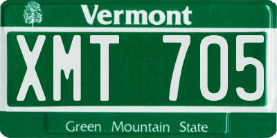VT license plate XMT705