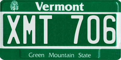 VT license plate XMT706