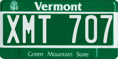 VT license plate XMT707