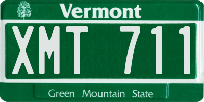 VT license plate XMT711
