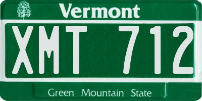 VT license plate XMT712