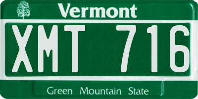 VT license plate XMT716