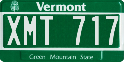 VT license plate XMT717