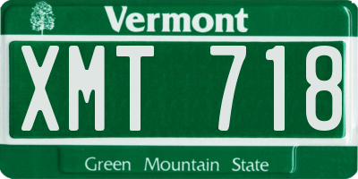 VT license plate XMT718
