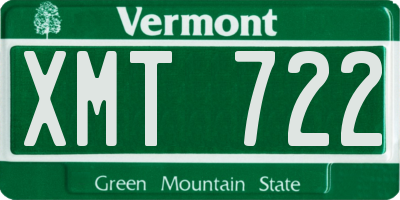 VT license plate XMT722