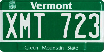 VT license plate XMT723