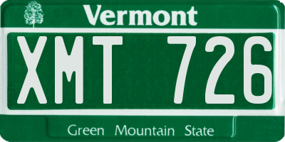 VT license plate XMT726