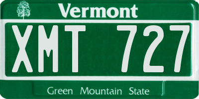 VT license plate XMT727