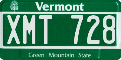 VT license plate XMT728