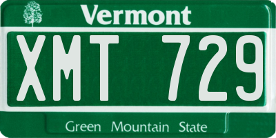 VT license plate XMT729