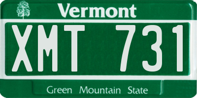 VT license plate XMT731