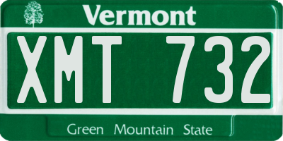VT license plate XMT732