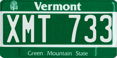 VT license plate XMT733