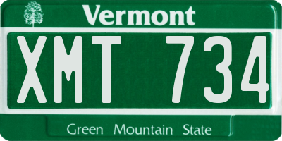 VT license plate XMT734