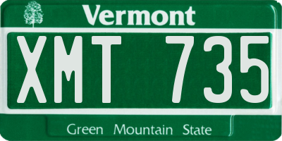 VT license plate XMT735