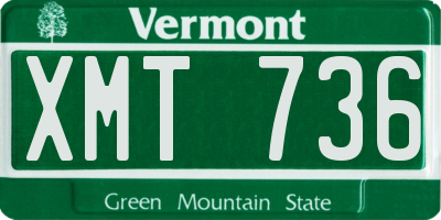 VT license plate XMT736