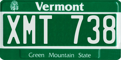 VT license plate XMT738