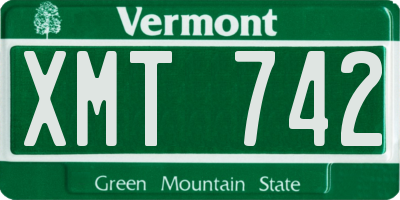 VT license plate XMT742
