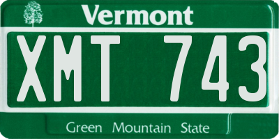 VT license plate XMT743