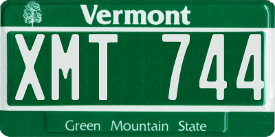 VT license plate XMT744