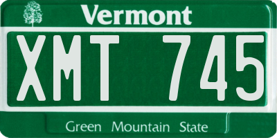 VT license plate XMT745