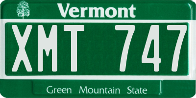 VT license plate XMT747