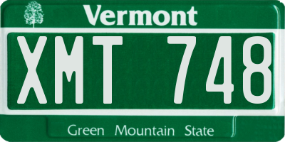 VT license plate XMT748