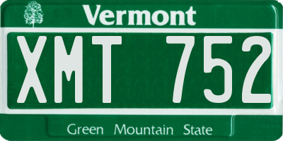 VT license plate XMT752