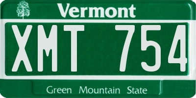 VT license plate XMT754