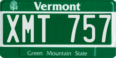 VT license plate XMT757