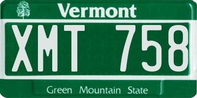 VT license plate XMT758