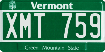 VT license plate XMT759