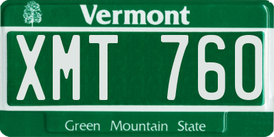 VT license plate XMT760