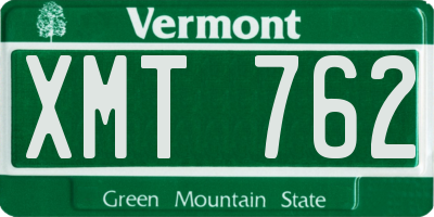 VT license plate XMT762