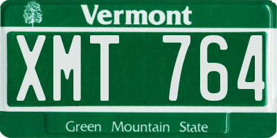 VT license plate XMT764