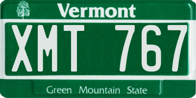 VT license plate XMT767