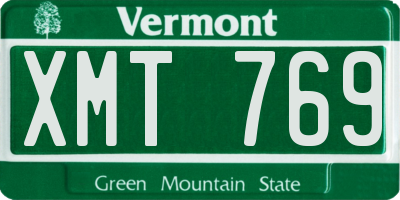 VT license plate XMT769