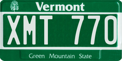 VT license plate XMT770
