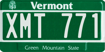 VT license plate XMT771