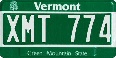 VT license plate XMT774