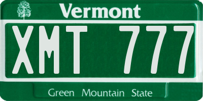 VT license plate XMT777