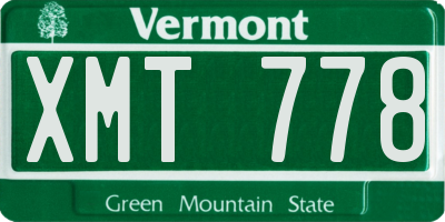 VT license plate XMT778