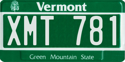 VT license plate XMT781