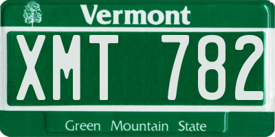 VT license plate XMT782
